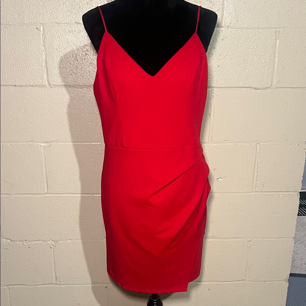 Elegant Red Spaghetti Strap Dress